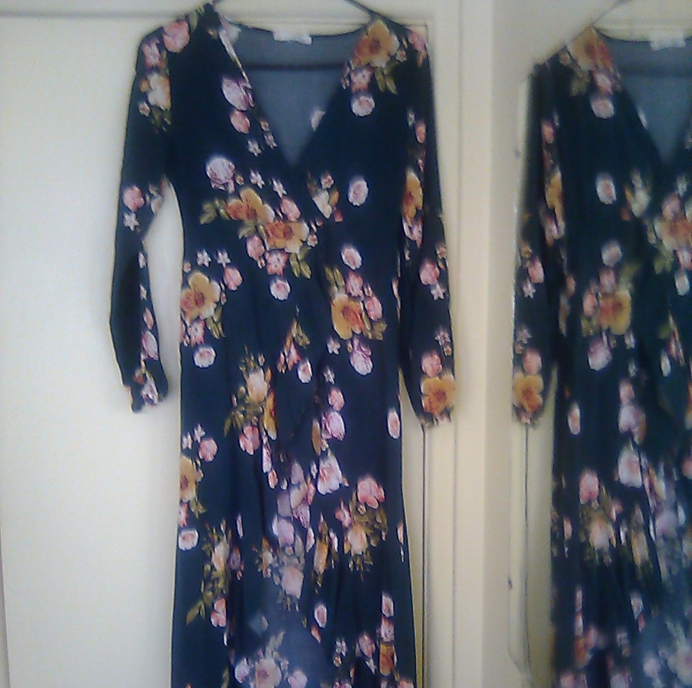 Ruffled Green Floral Maxi Dress